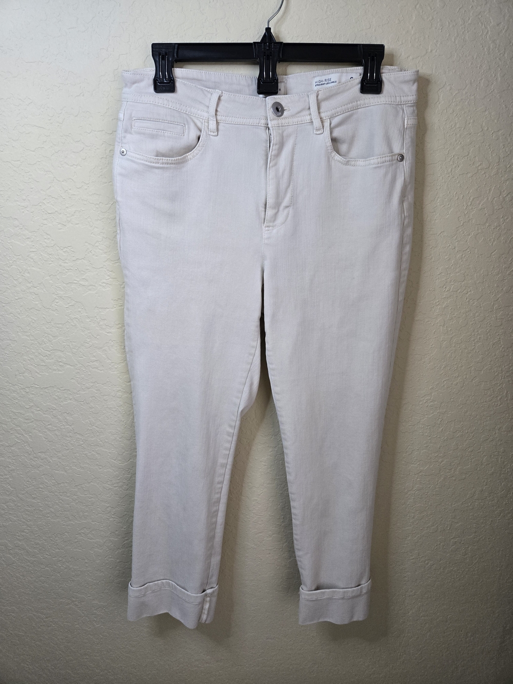 J. Jill Cream Cuffed Ankle Jeans